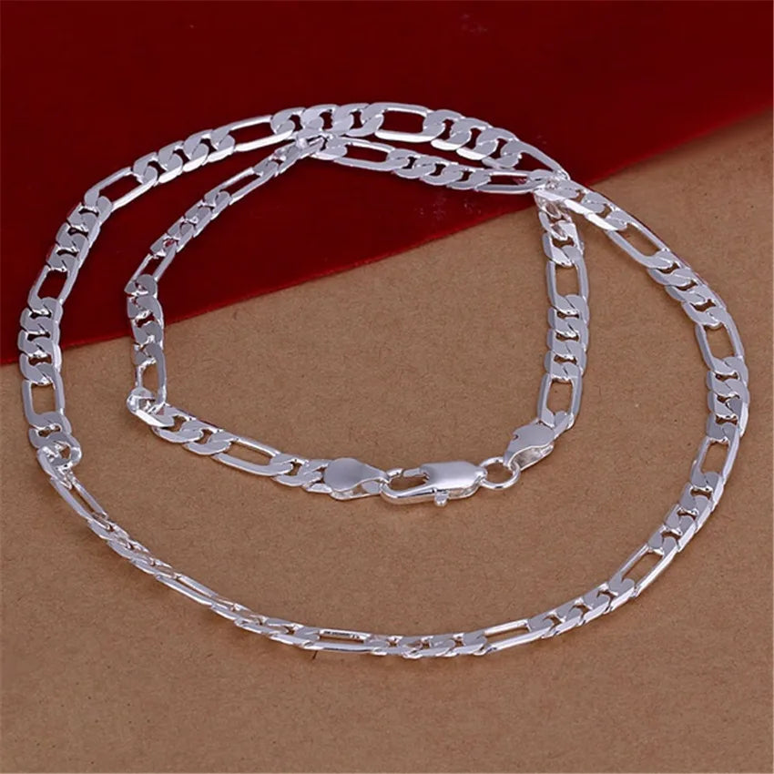 Collier Homme 6MM en Argent Sterling 925 – Chaîne Plate de Haute Qualité, Bijou de Mode Solide pour Hommes et Femmes,