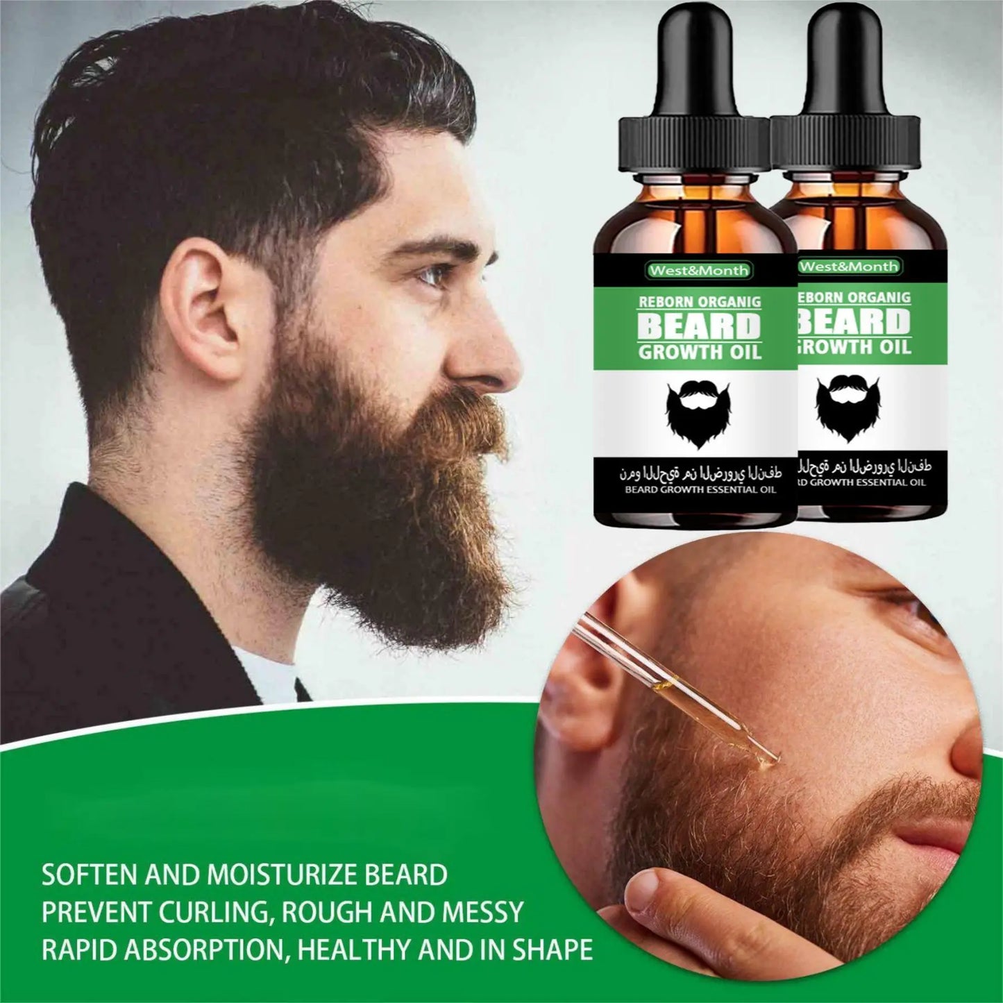 Huile de Croissance pour Barbe TRSTAY – Soin Naturel Contre la Perte de Cheveux