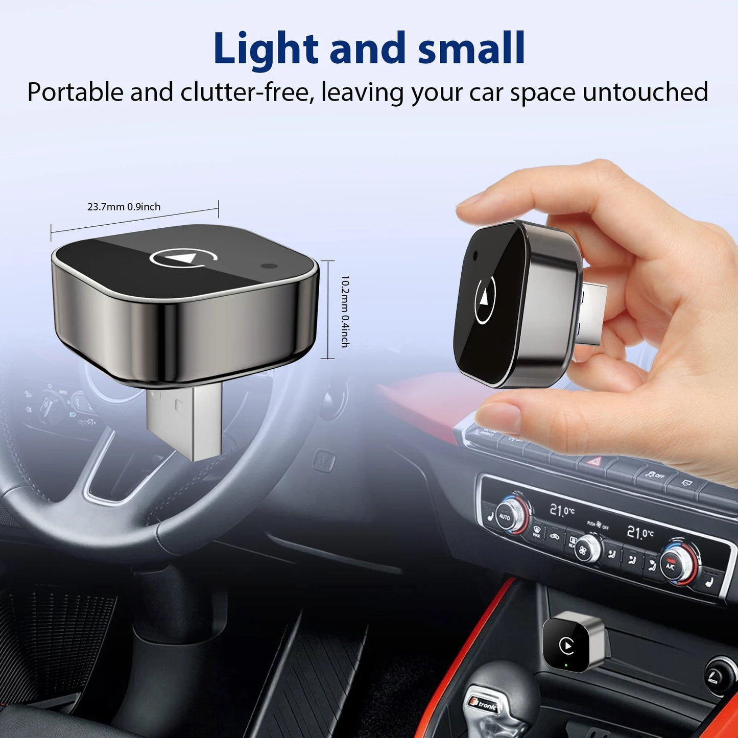 Adaptateur CarPlay Sans Fil 2-en-1 – Conversion Filaire vers Sans Fil