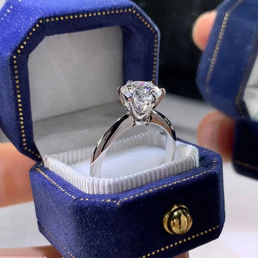 Bague en Argent 925 avec Diamant VVS1 et Perle – Élégance Classique pour Femme